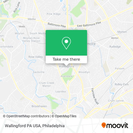 Wallingford PA USA map