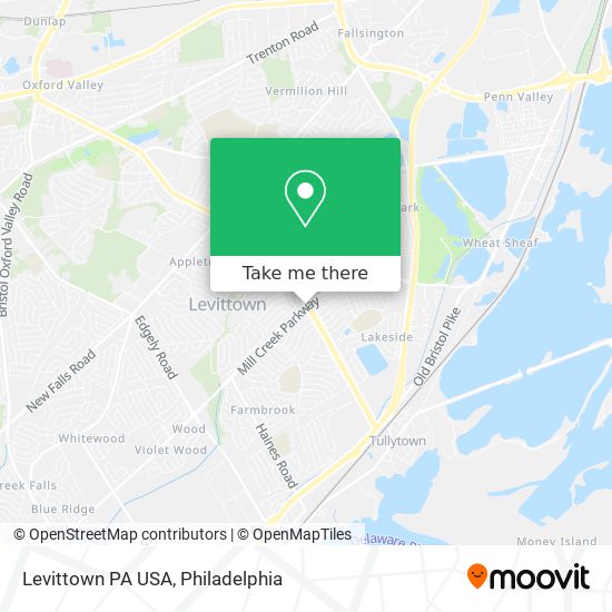 Mapa de Levittown PA USA