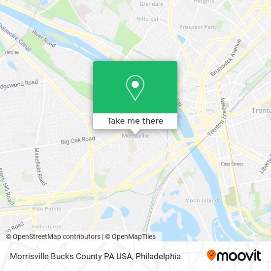 Morrisville Bucks County PA USA map