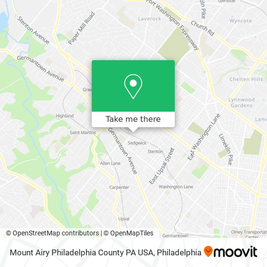 Mapa de Mount Airy Philadelphia County PA USA