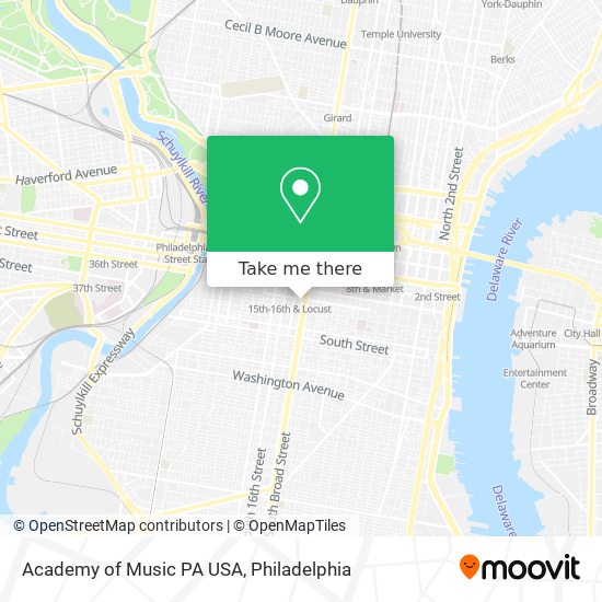 Academy of Music PA USA map