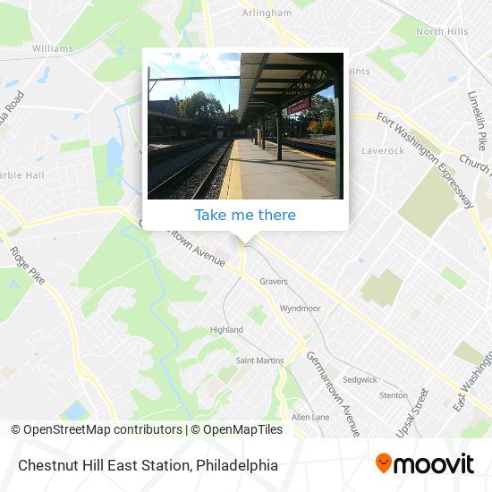 Chestnut Hill East Station map