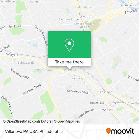 Mapa de Villanova PA USA