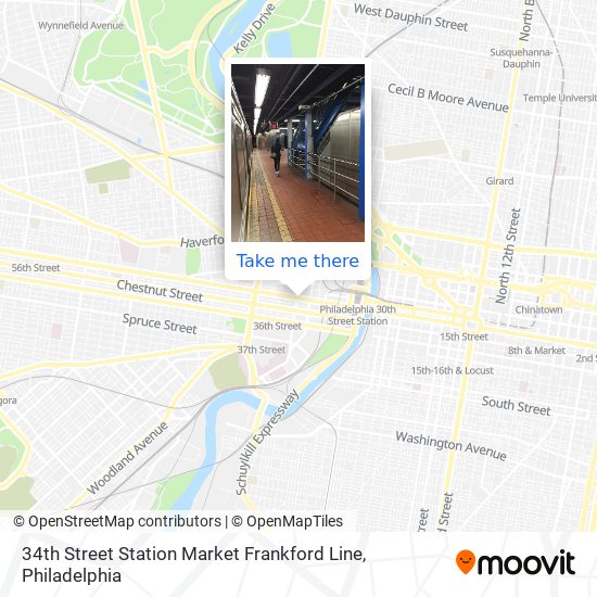 Mapa de 34th Street Station Market Frankford Line