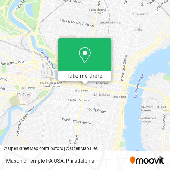 Masonic Temple PA USA map