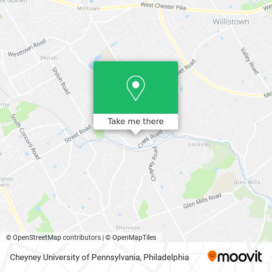 Mapa de Cheyney University of Pennsylvania