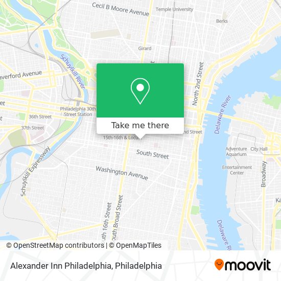 Alexander Inn Philadelphia map