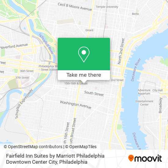 Mapa de Fairfield Inn Suites by Marriott Philadelphia Downtown Center City