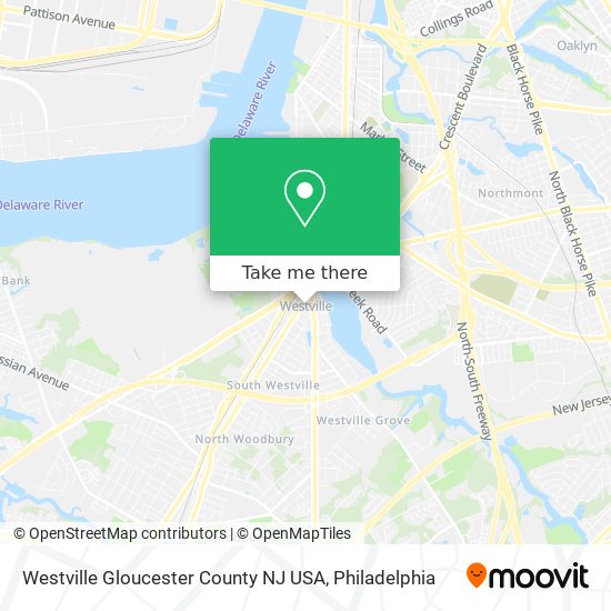Westville Gloucester County NJ USA map