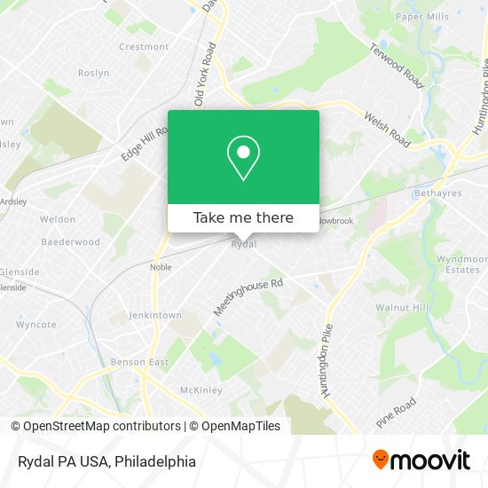 Rydal PA USA map