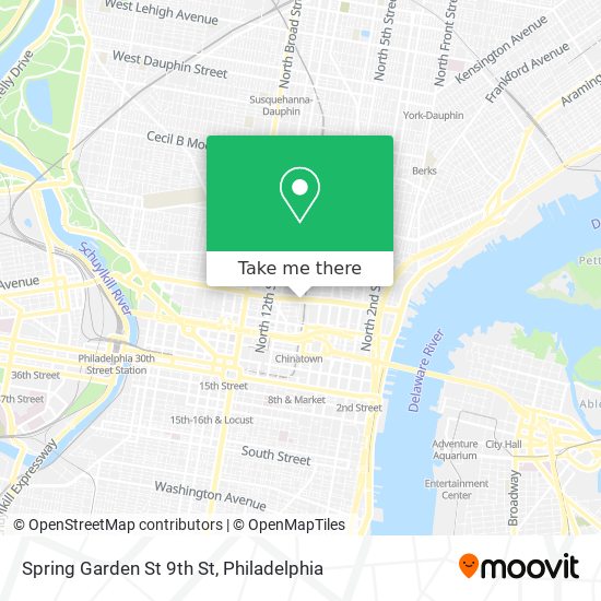 Spring Garden St 9th St map