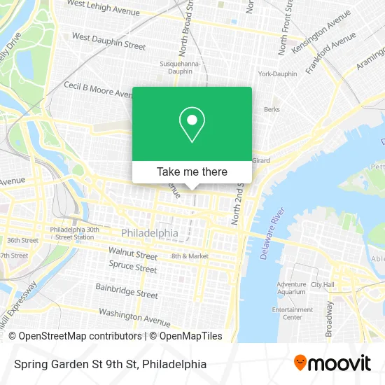 Spring Garden St 9th St map