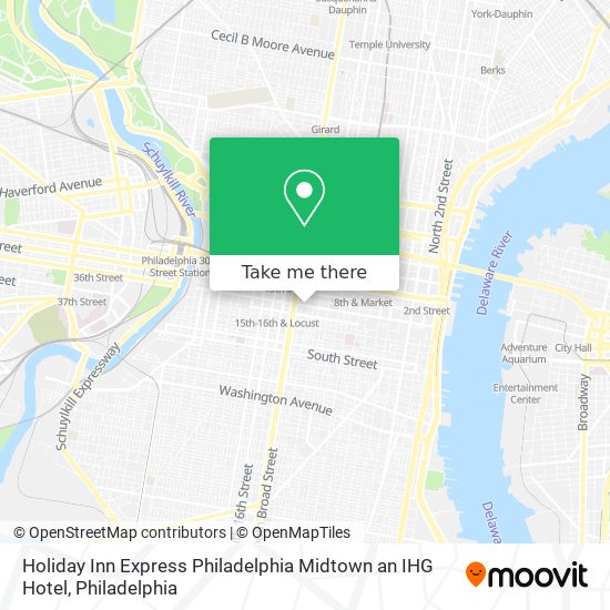 Mapa de Holiday Inn Express Philadelphia Midtown an IHG Hotel