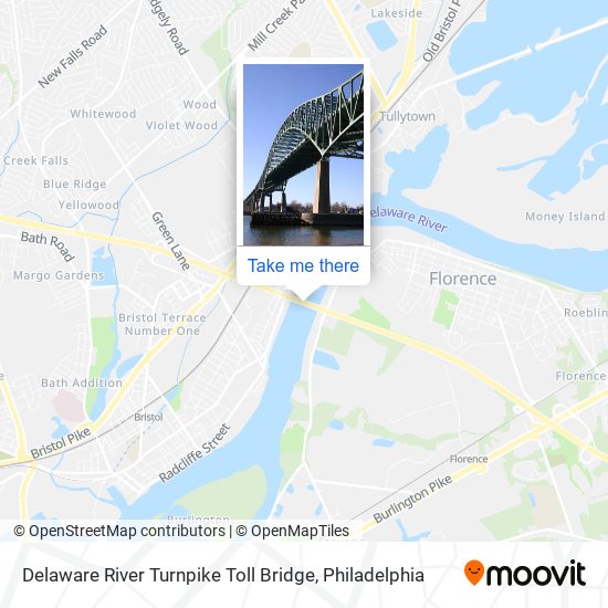 Mapa de Delaware River Turnpike Toll Bridge