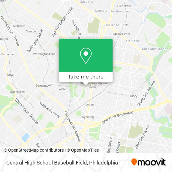 Central High School Baseball Field map