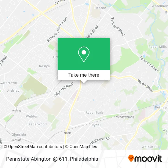 Pennstate Abington @ 611 map