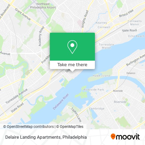 Mapa de Delaire Landing Apartments