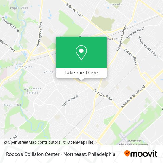 Rocco's Collision Center - Northeast map