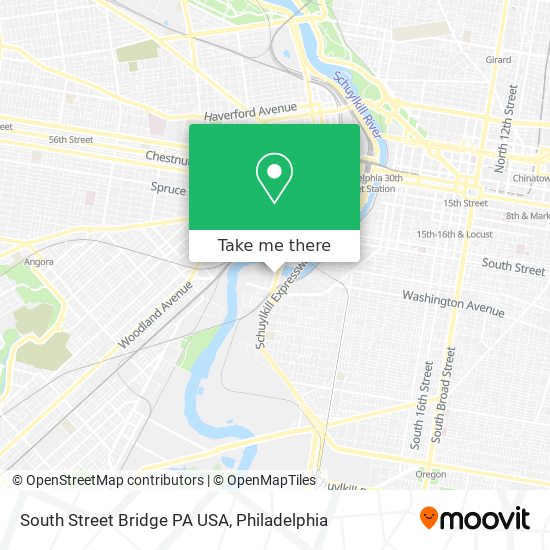 South Street Bridge PA USA map