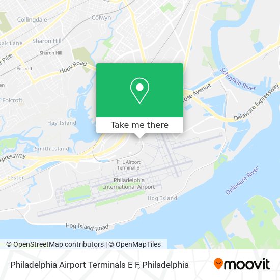 Philadelphia Airport Terminals E F map