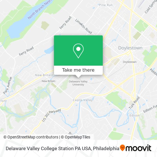 Mapa de Delaware Valley College Station PA USA