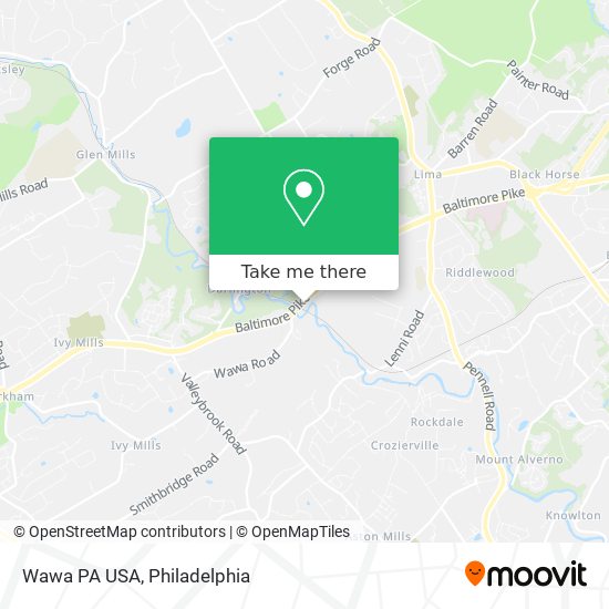 Wawa PA USA map