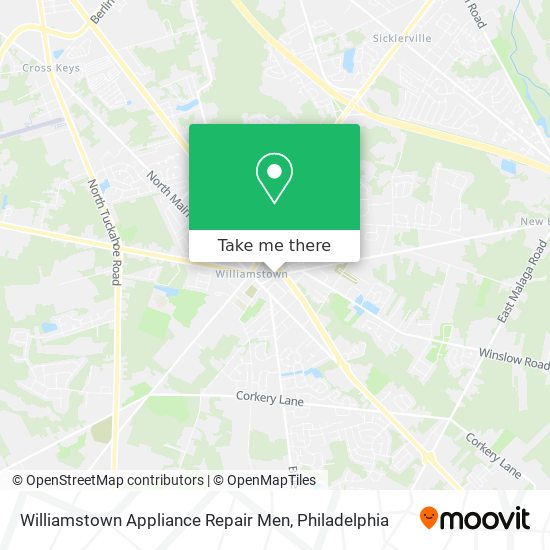 Williamstown Appliance Repair Men map