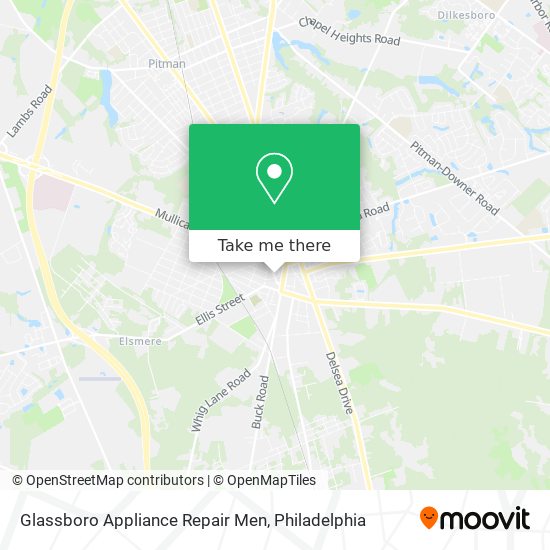 Mapa de Glassboro Appliance Repair Men