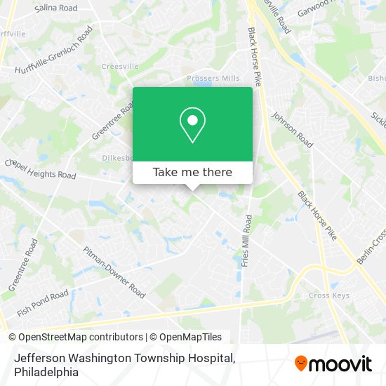Mapa de Jefferson Washington Township Hospital