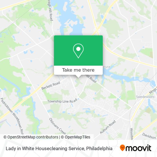 Lady in White Housecleaning Service map