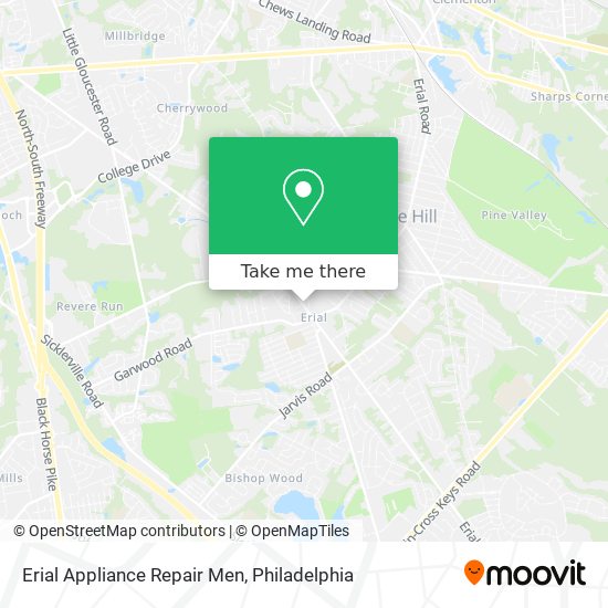 Erial Appliance Repair Men map