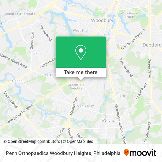 Mapa de Penn Orthopaedics Woodbury Heights