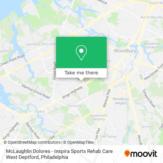 McLaughlin Dolores - Inspira Sports Rehab Care West Deptford map