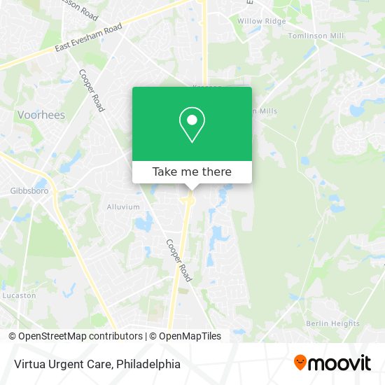 Virtua Urgent Care map