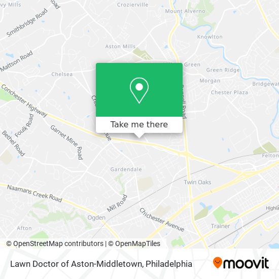 Lawn Doctor of Aston-Middletown map