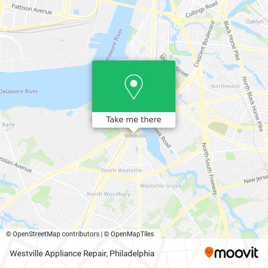Westville Appliance Repair map
