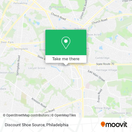 Mapa de Discount Shoe Source