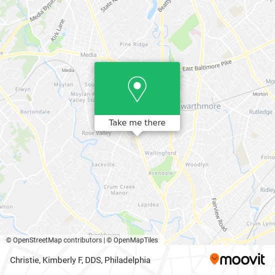 Christie, Kimberly F, DDS map