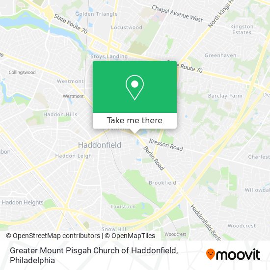 Greater Mount Pisgah Church of Haddonfield map