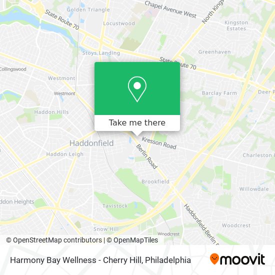 Mapa de Harmony Bay Wellness - Cherry Hill