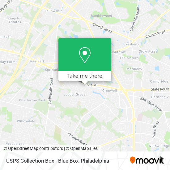 USPS Collection Box - Blue Box map