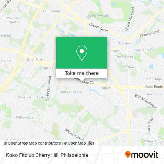 Mapa de Koko Fitclub Cherry Hill