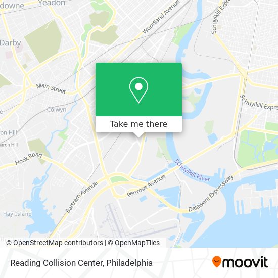 Reading Collision Center map