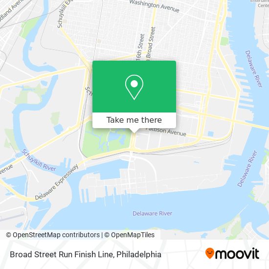 Mapa de Broad Street Run Finish Line