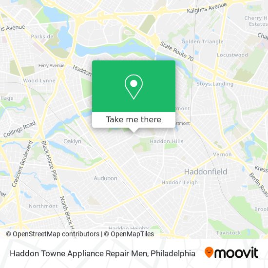 Haddon Towne Appliance Repair Men map