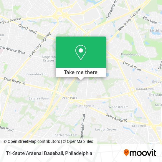 Tri-State Arsenal Baseball map