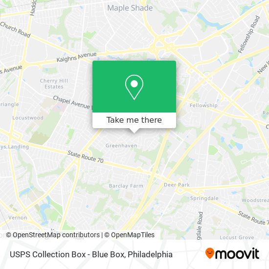 USPS Collection Box - Blue Box map