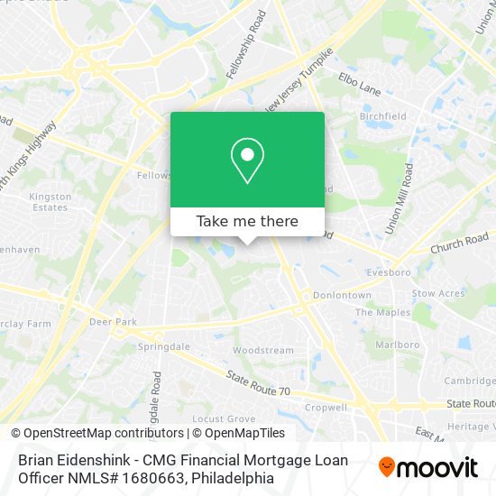 Mapa de Brian Eidenshink - CMG Financial Mortgage Loan Officer NMLS# 1680663