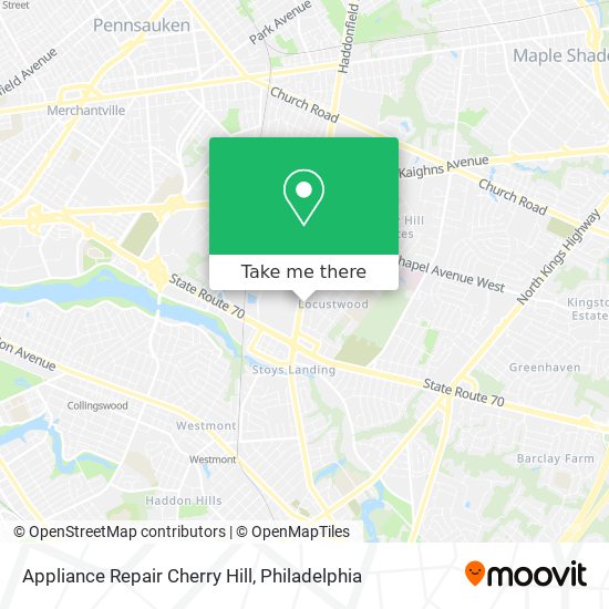 Appliance Repair Cherry Hill map