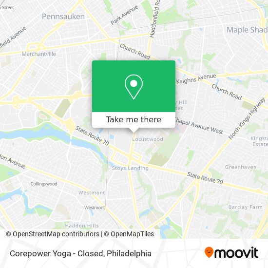 Corepower Yoga - Closed map